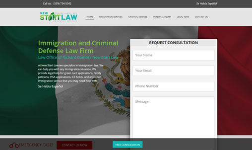 Website design for New Start law firm